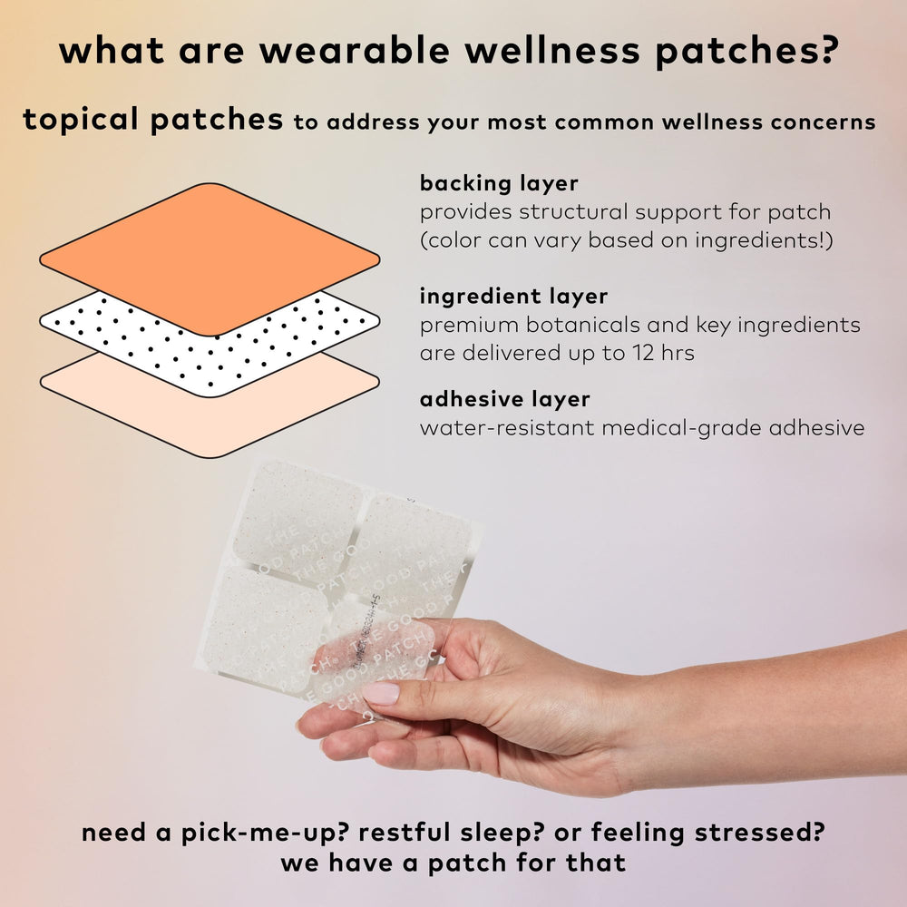 The Good Patch empaque abierto con parches individuales visibles y organizados