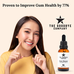 The Goodbye Company uso familiar en baño, promoviendo cuidado gingival