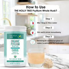 THE HOLLY TREE etiqueta con sellos USDA Organic y Kosher para confianza