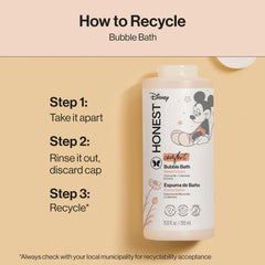 The Honest Company burbujas cubriendo agua demostrando espuma abundante