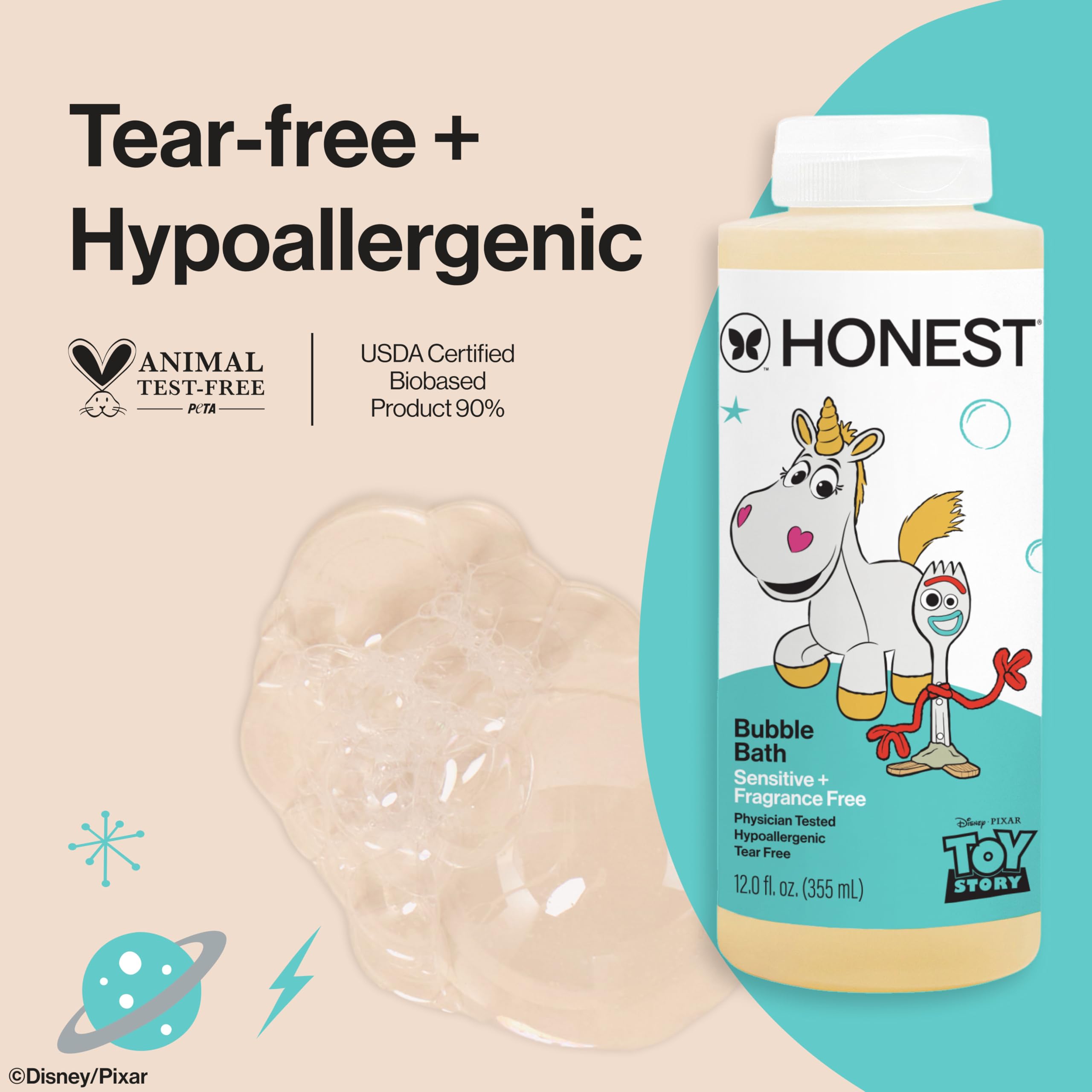 The Honest Company etiqueta en detalle mostrando ingredientes suaves beneficiosos