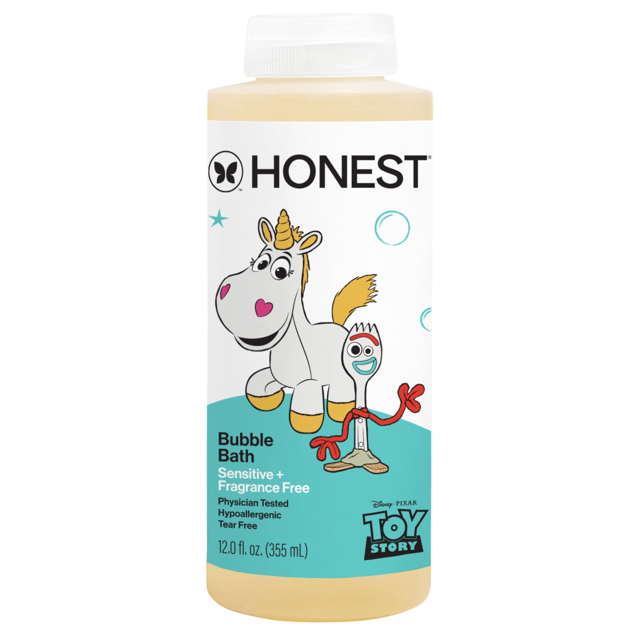 The Honest Company botella frente Toy Story, burbujas divertidas y seguras