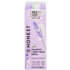 The Honest Company cartón refill frontal mostrando 32 oz y ventaja ecológica