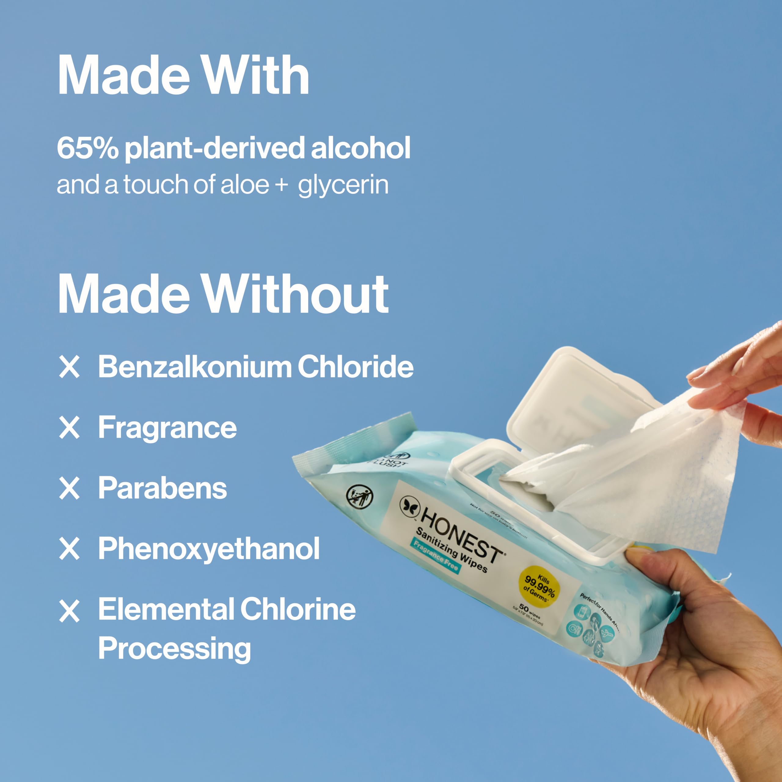 The Honest Company etiqueta de ingredientes que resalta etanol vegetal y aloe