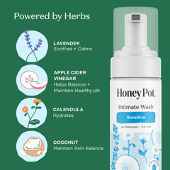 The Honey Pot Company detalle del cierre y etiqueta, claridad de ingredientes