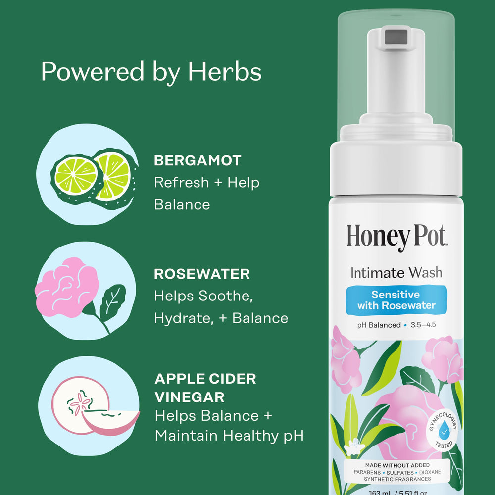 The Honey Pot Company etiqueta con lista de ingredientes calmantes