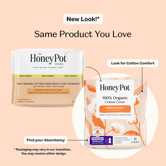 The Honey Pot Company textura de algodón orgánico suave para comodidad