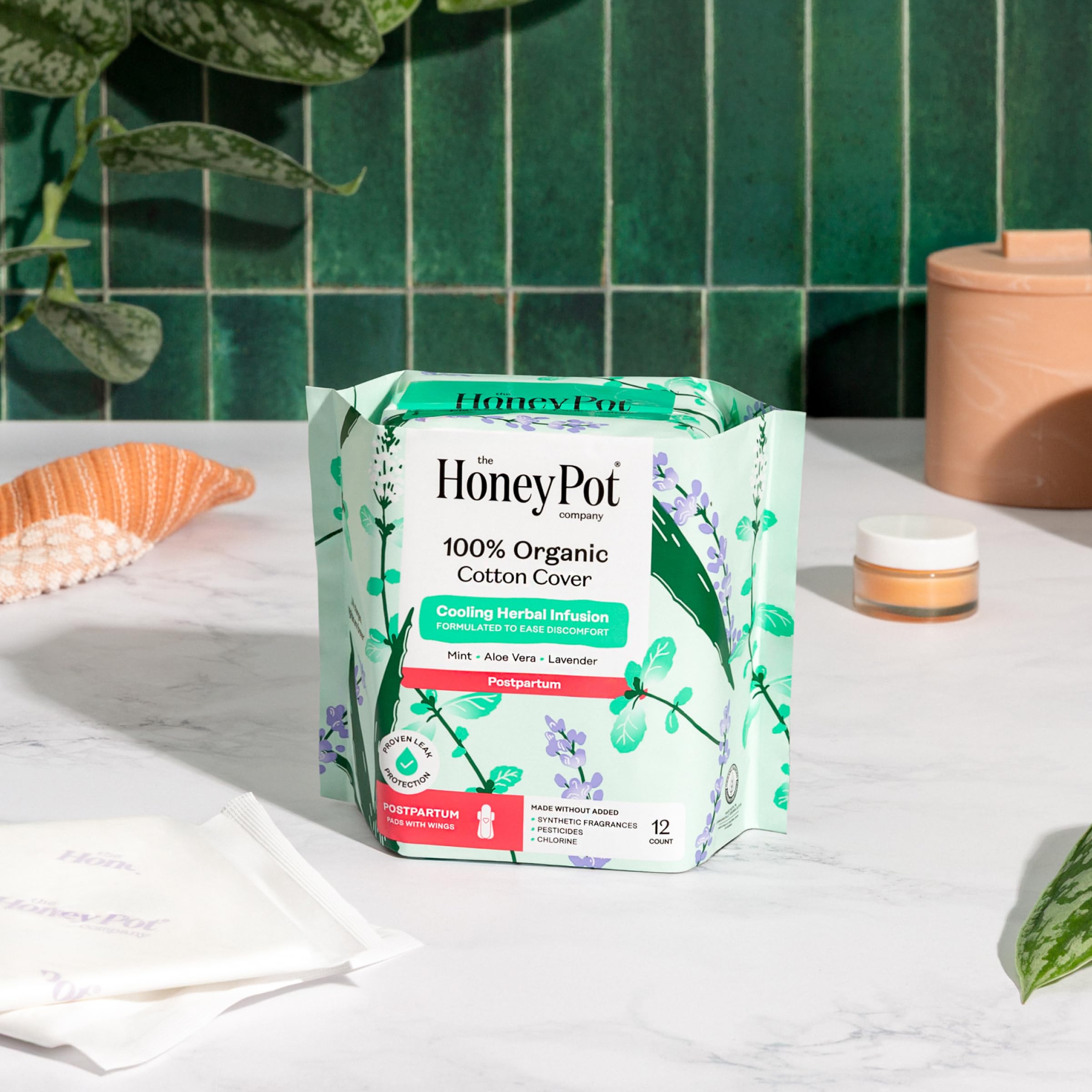 The Honey Pot Company almohadillas empacadas individualmente para higiene
