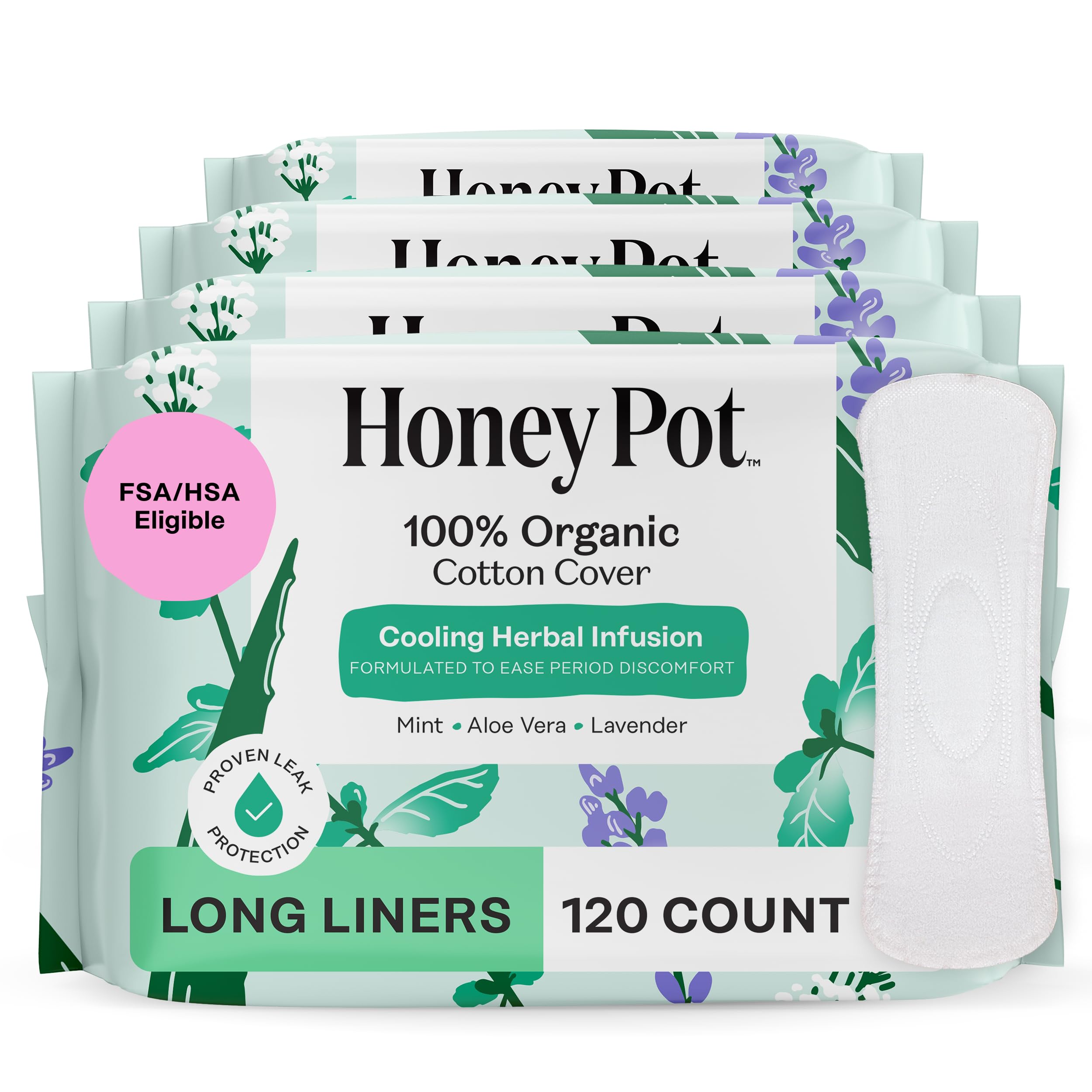 The Honey Pot Company empaque frontal mostrando protección larga y marca