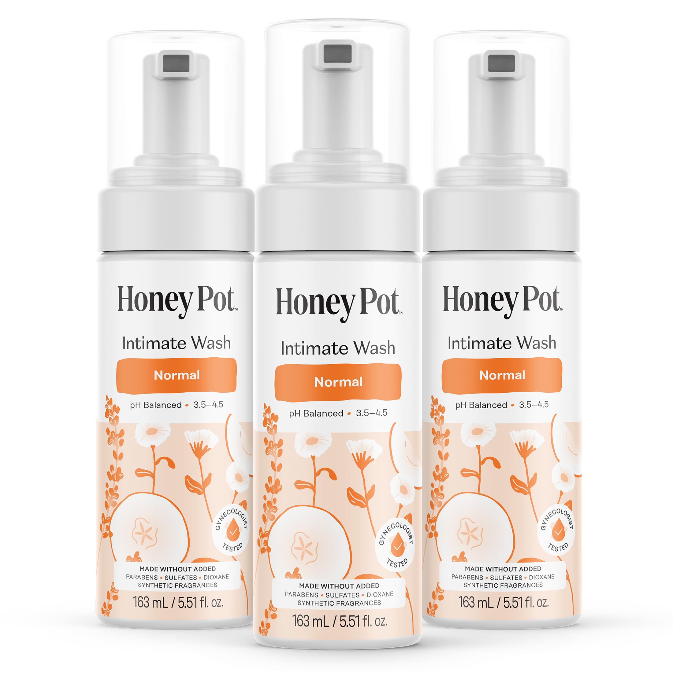 The Honey Pot Company frente del envase que muestra diseño claro y beneficio de limpieza suave