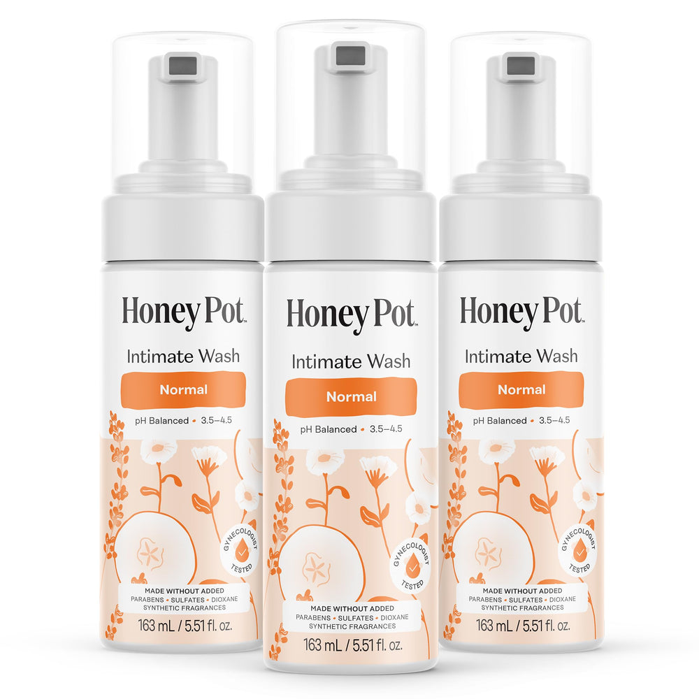 The Honey Pot Company frente del envase que muestra diseño claro y beneficio de limpieza suave