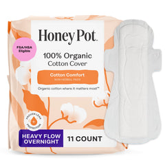 The Honey Pot Company frente del empaque que destaca protección nocturna