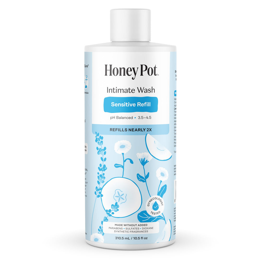 The Honey Pot Company recarga frontal mostrando el envase y ahorro ecológico