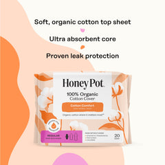 The Honey Pot Company corte mostrando núcleo absorbente y control de humedad