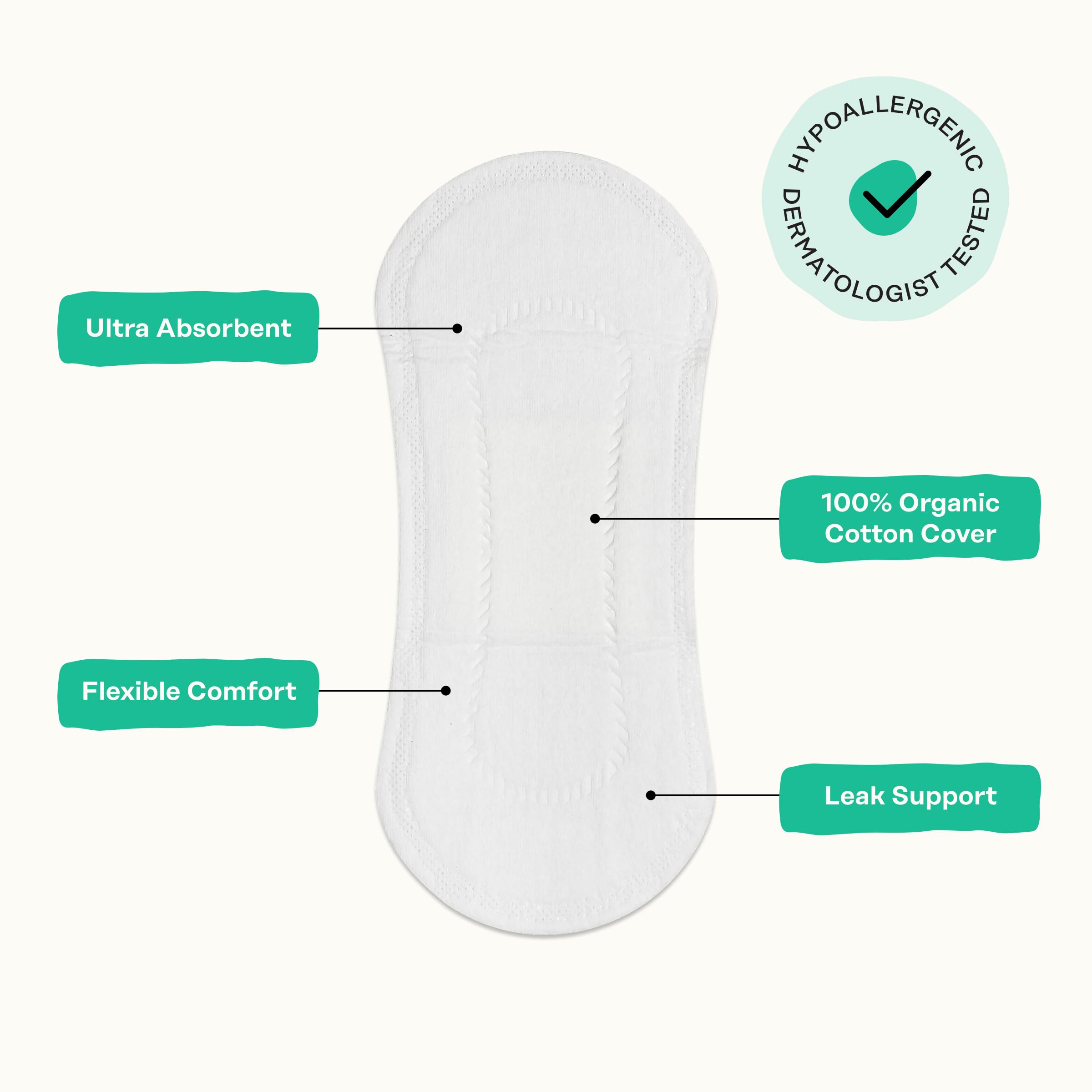 Pantyliner The Honey Pot Company colocado en ropa interior mostrando discreción y protección