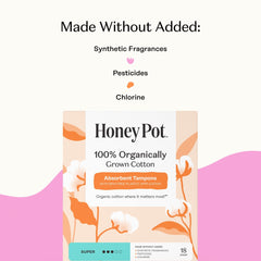 The Honey Pot Company primer plano del algodón orgánico, sensación pura