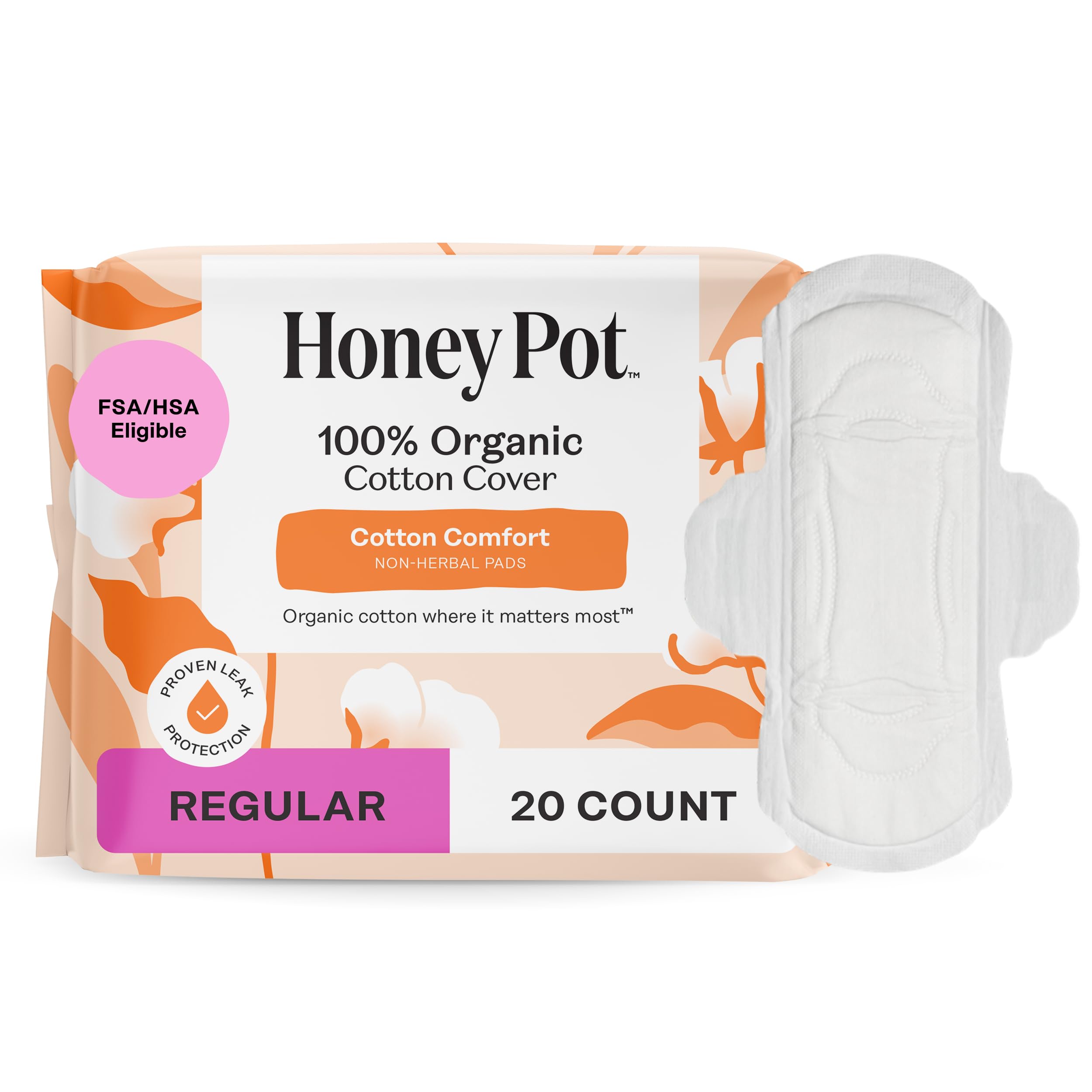 The Honey Pot Company empaque frontal de toallas, presentación clara y protección