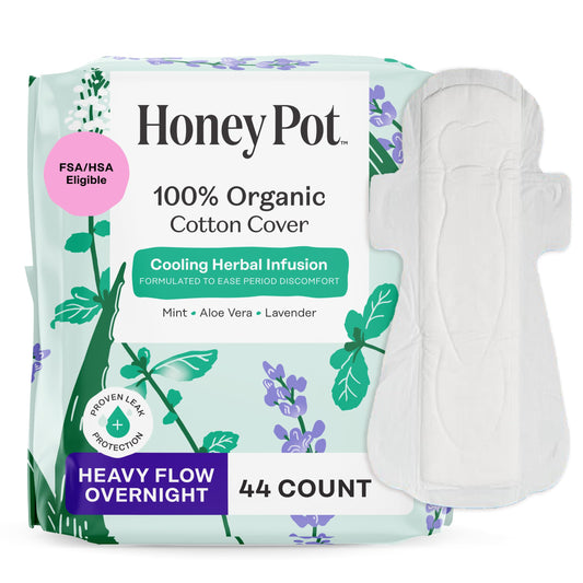 The Honey Pot Company empaque frontal mostrando protección nocturna