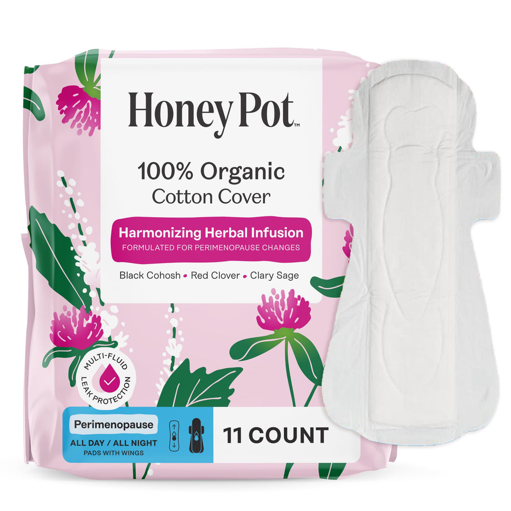 The Honey Pot Company: vista frontal del empaque y beneficio de protección