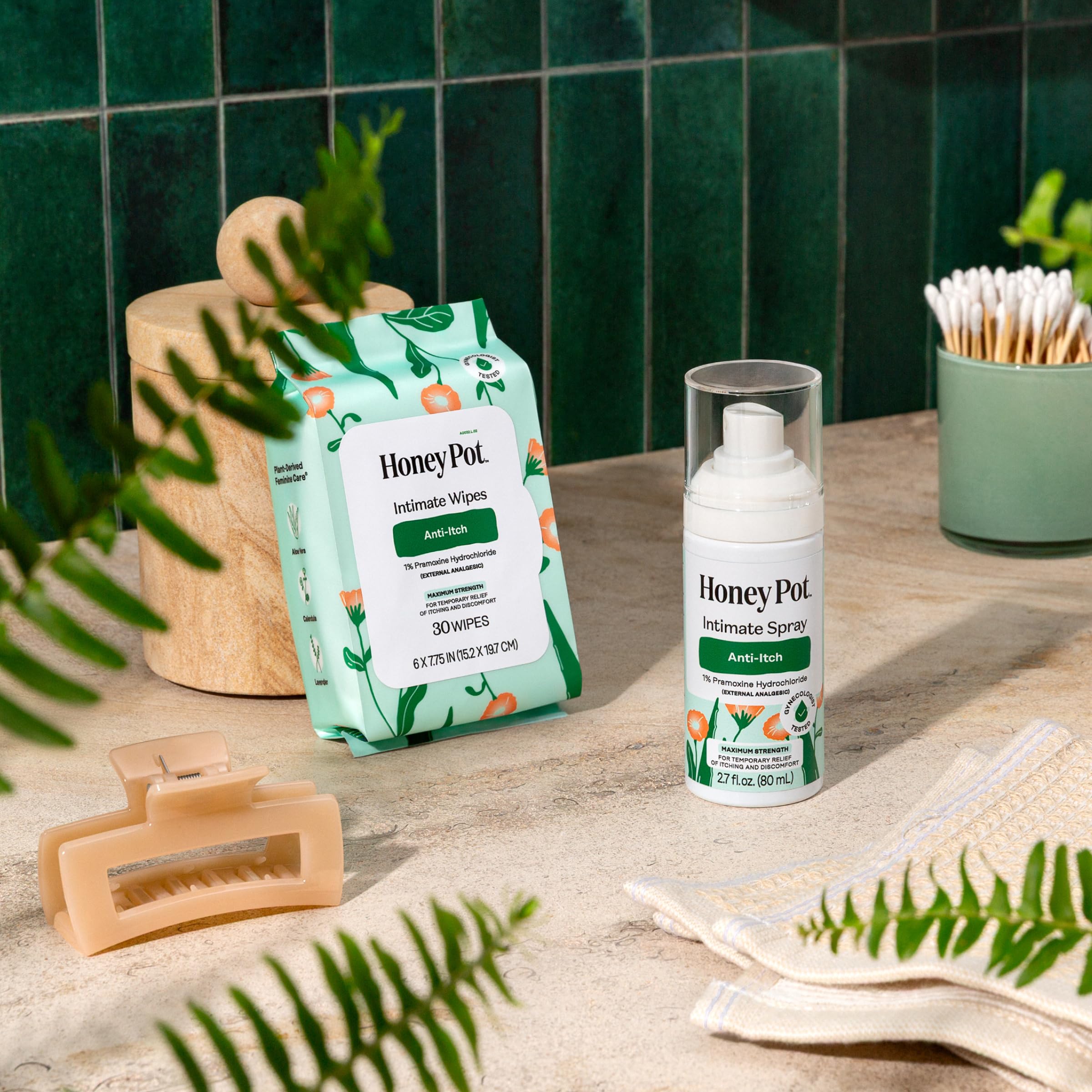 The Honey Pot Company toallitas en bolso listas para alivio fuera de casa