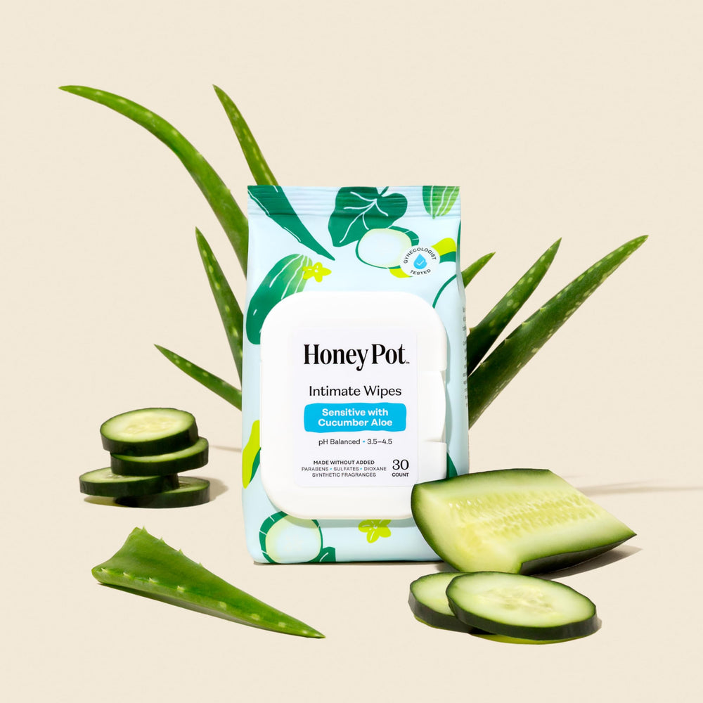 The Honey Pot Company detalle de etiqueta que resalta ingredientes naturales