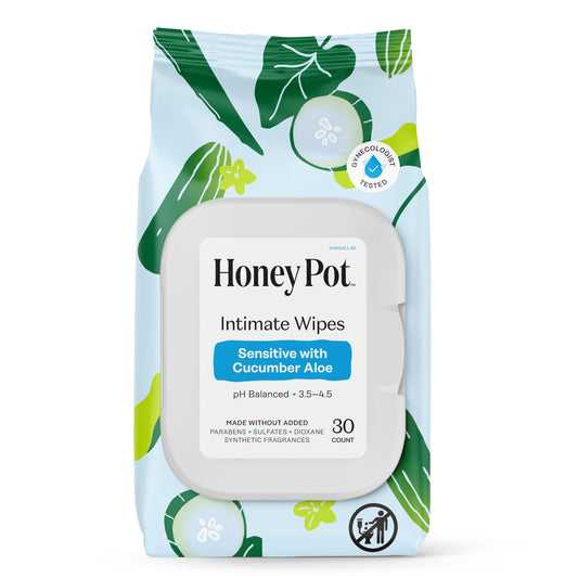 The Honey Pot Company paquete frontal mostrando diseño y beneficio práctico