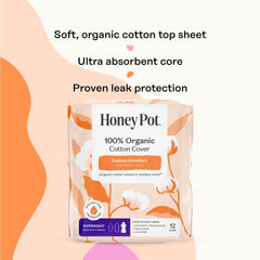 The Honey Pot Company compresa comparada sobre colchón, cobertura nocturna extendida