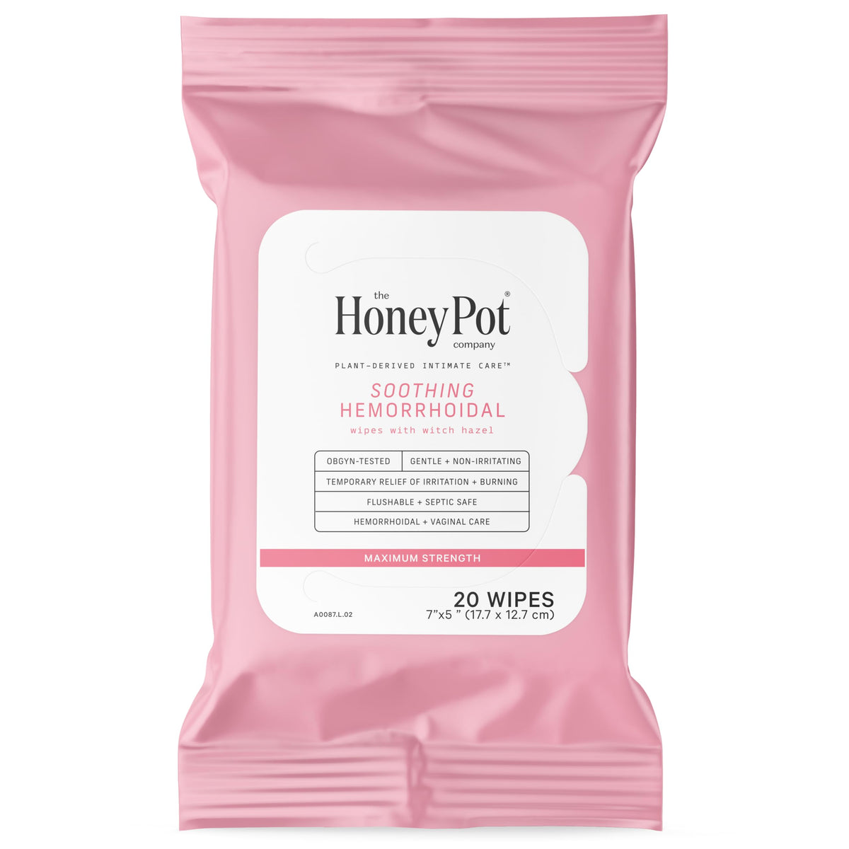 The Honey Pot Company empaque frontal, presentación clara y beneficios visibles