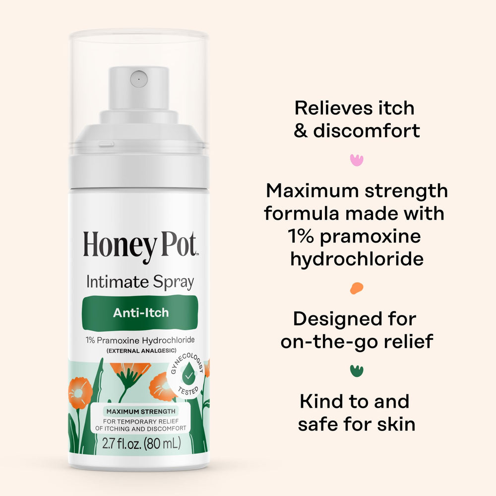 The Honey Pot Company envase con etiqueta que destaca ingredientes y dosis