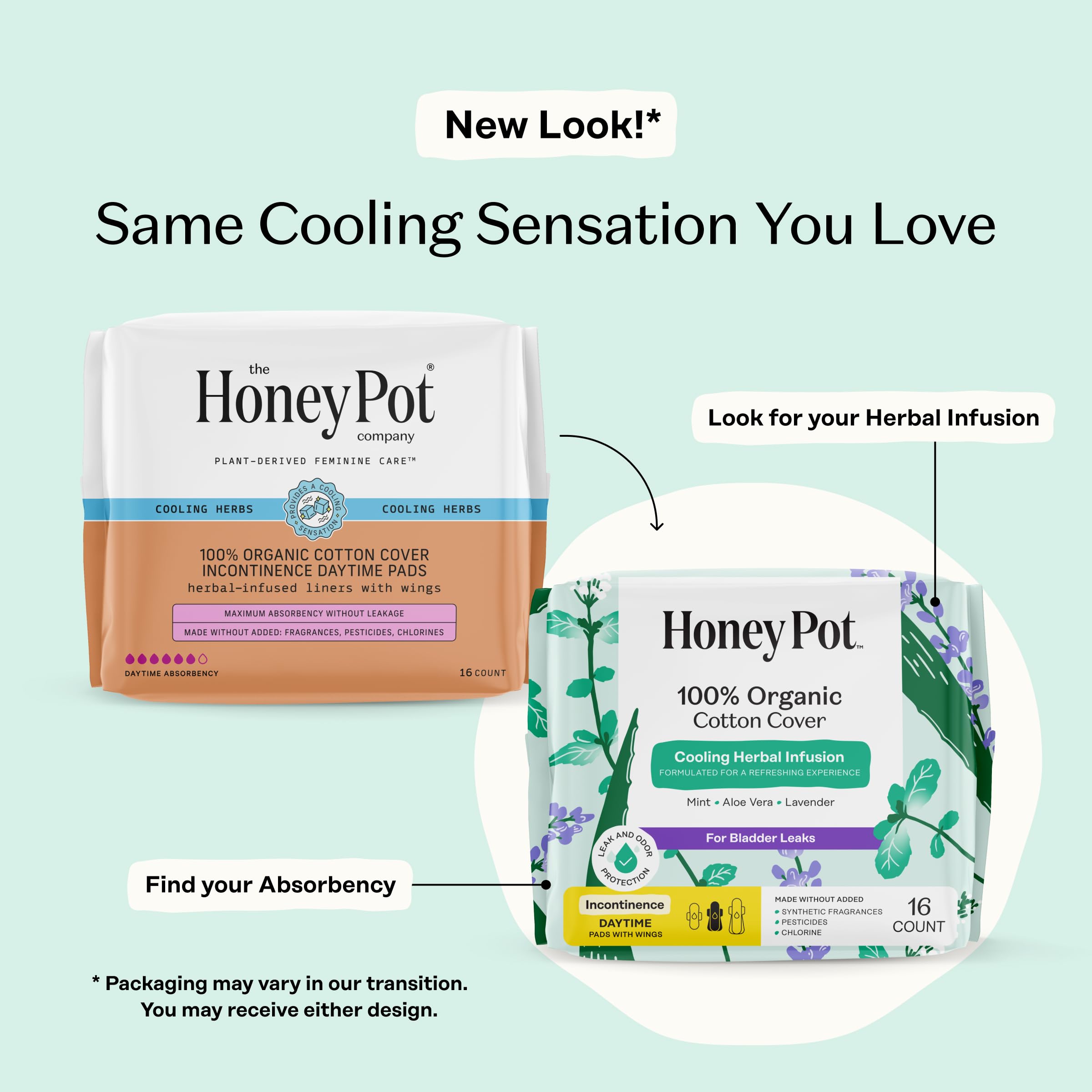 The Honey Pot Company textura de algodón orgánico suave para piel sensible