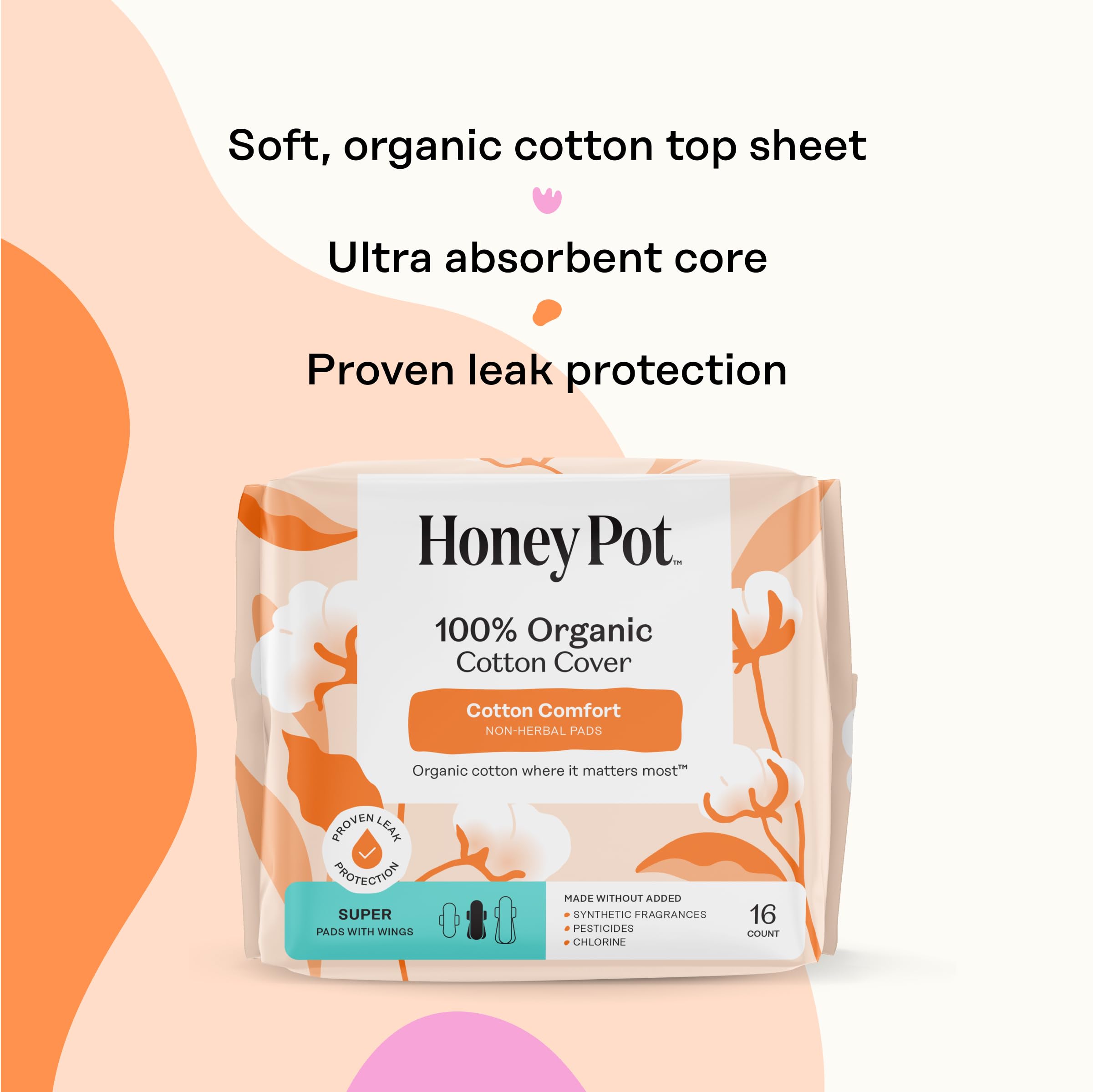 The Honey Pot toalla en uso para flujo abundante con ajuste seguro