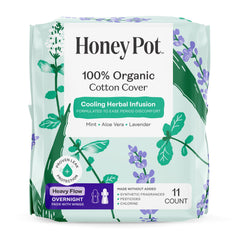 The Honey Pot empaque frontal mostrando protección nocturna y confianza