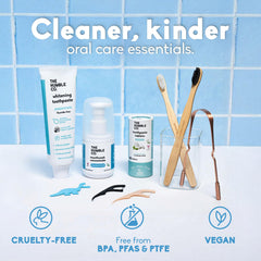 The Humble Co. producto sobre lavabo en ambiente de baño realista para uso diario