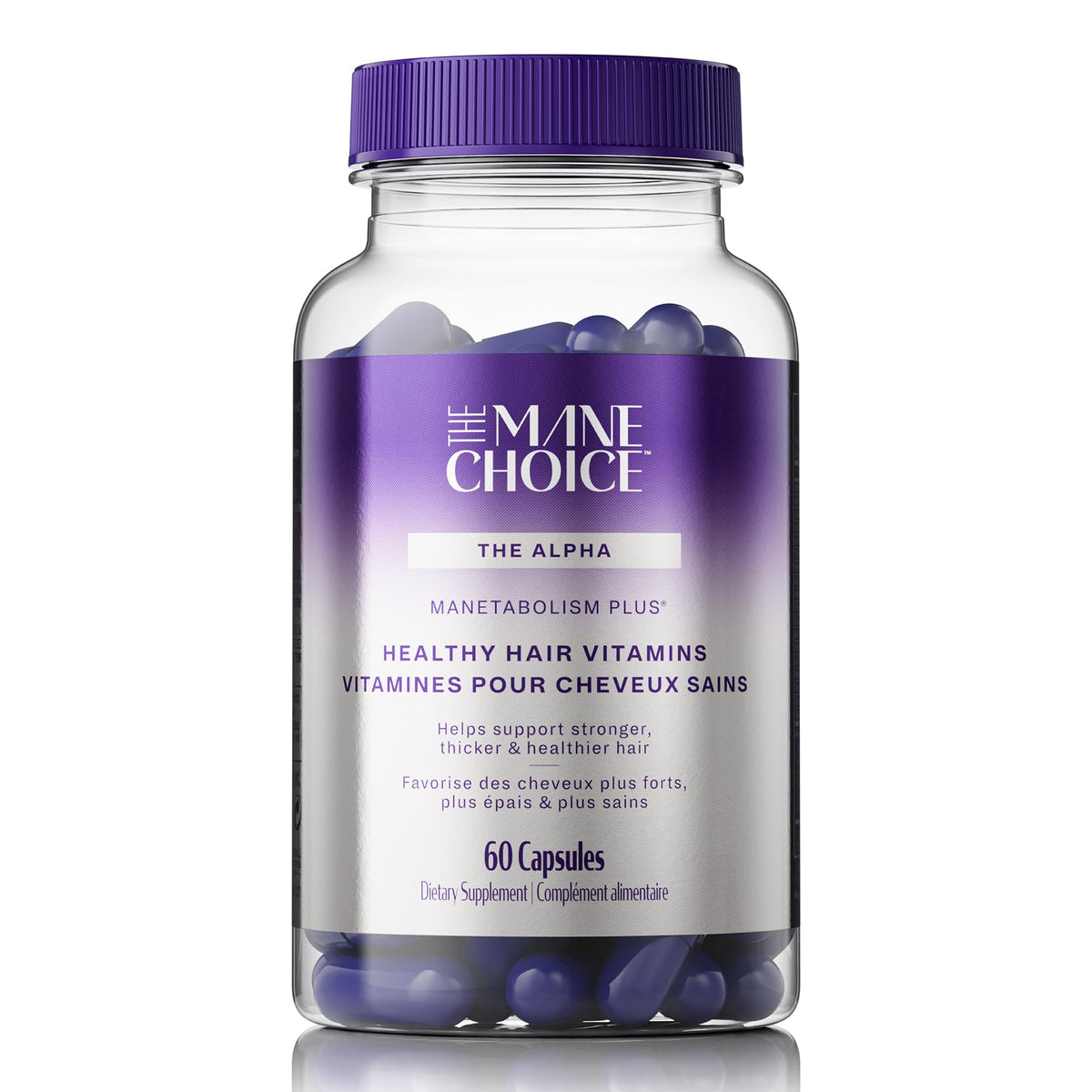 The Mane Choice frasco MANETABOLISM Plus mostrando diseño y cantidad