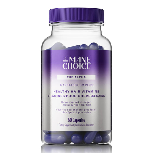 The Mane Choice frasco MANETABOLISM Plus mostrando diseño y cantidad