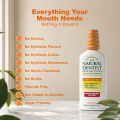 The Natural Dentist ingredientes botánicos reunidos sugiriendo limpieza suave
