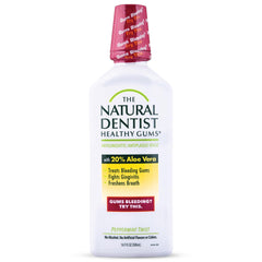 The Natural Dentist frontal del envase mostrando sabor Peppermint Twist y ventaja natural