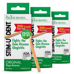 The Natural Dentist frente del paquete con 24 paquetes, frescura portátil