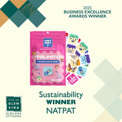 The Natural Patch Co. textura del adhesivo biodegradable y seguridad