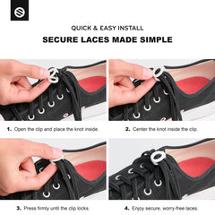 THE ORIGINAL STRETCHLACE clip en mano para comparar tamaño y facilidad de uso