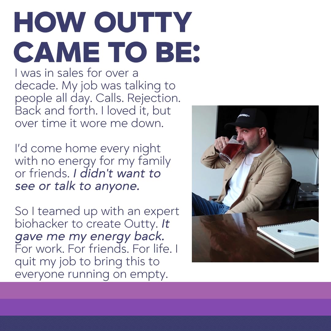 Mocktail preparado con Outty sabor Acai Mixed Berry, The Outgoing Co. opción sin alcohol