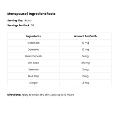 The Patch Remedy etiqueta de ingredientes botánicos que facilita verificación rápida