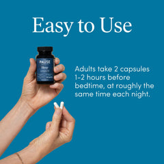 The 'Pause Life ingredientes clave ilustrados con beneficio de soporte nocturno