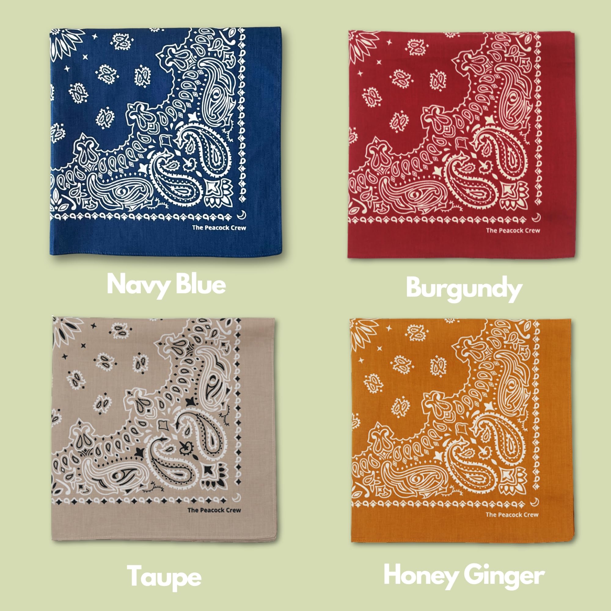 The Peacock Crew bandana Honey Ginger asomando en un bolsillo, acento de color práctico