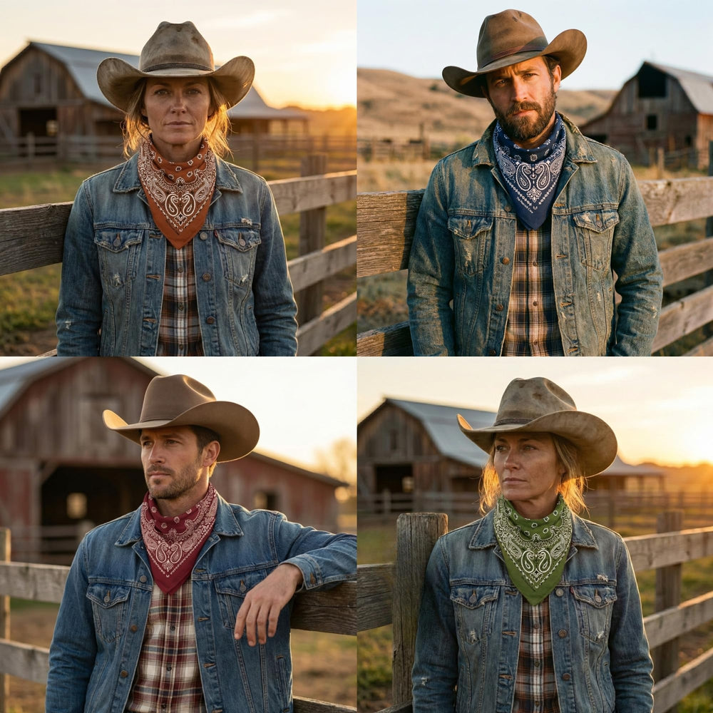 The Peacock Crew bandana burgundy en la cabeza ofrece protección solar y estilo