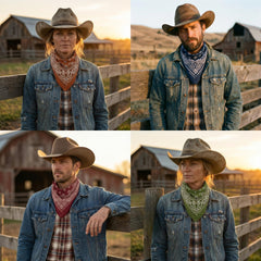 The Peacock Crew bandana burgundy en la cabeza ofrece protección solar y estilo