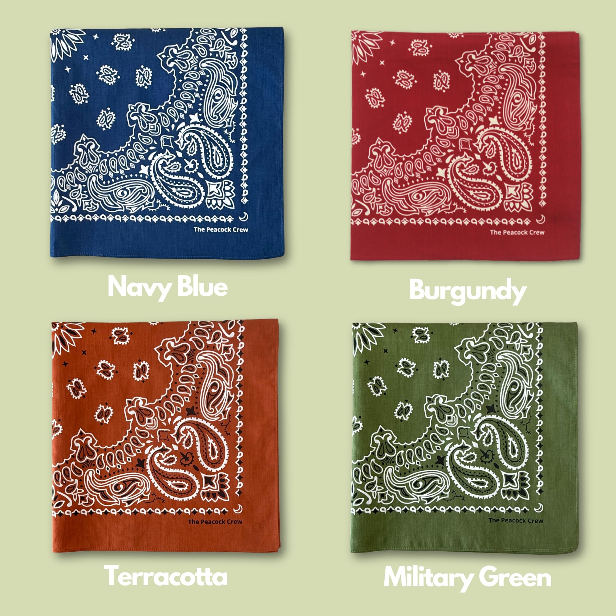 The Peacock Crew terracotta desplegada muestra el patrón paisley y color resistente