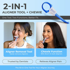 The Pultool primer plano de la zona masticable mejora asentamiento de alineadores