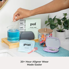 The Pultool estuche gris en bolso de viaje, transporte seguro y discreto