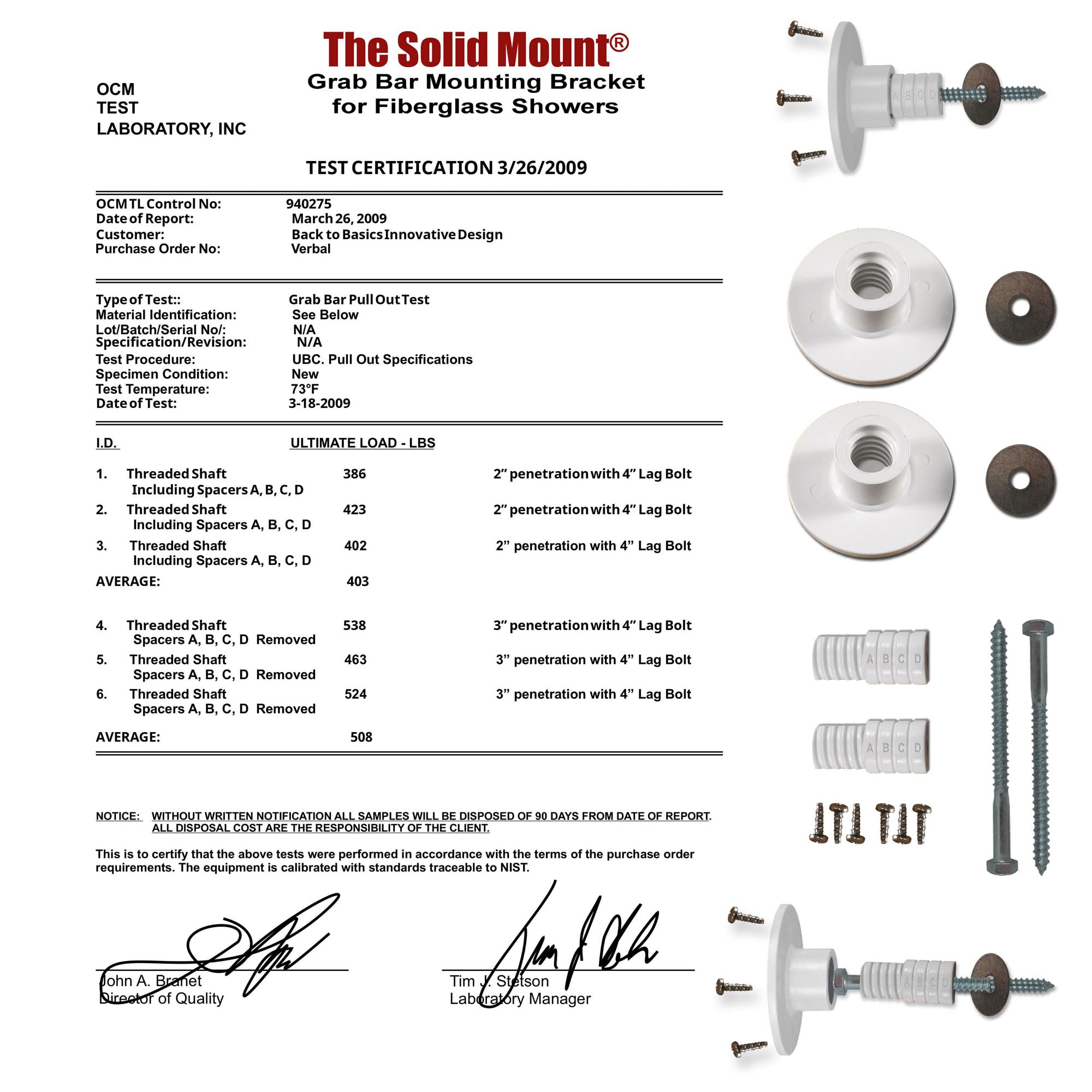 The Solid Mount closeup de la etiqueta e instrucciones para instalación clara y soporte